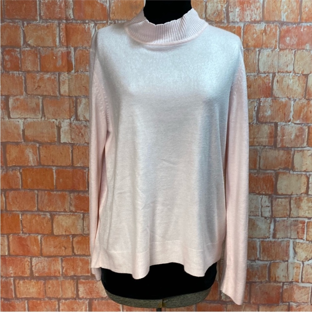 Sag Harbor Soft Pink Mock Turtleneck Sweater